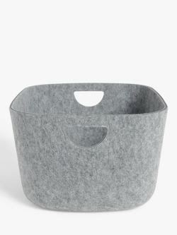John Lewis Felt Storage Basket, Medium - view 2, Grey