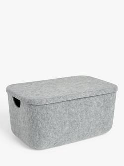 John Lewis Felt Lidded Storage Box, Grey