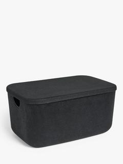John Lewis Felt Lidded Storage Box, Black