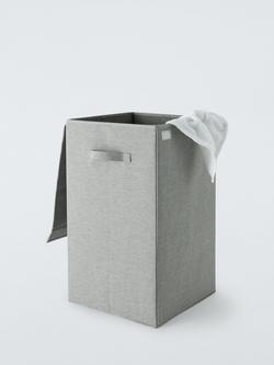 John Lewis Collapsible Laundry Basket, Grey - view 2, Grey