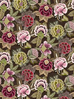 Designers Guild Rose De Damas Velours Printed Floral Velvet Furnishing Fabric