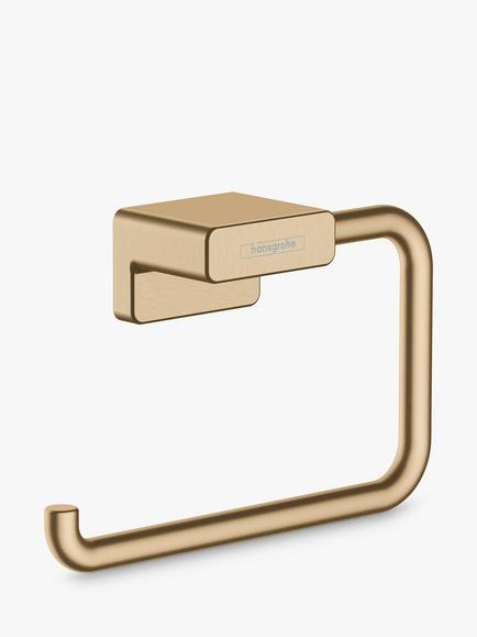 Hansgrohe AddStoris Wall-Mounted Toilet Roll Holder, Brushed Bronze