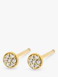 DPT Antwerp First Round Diamond Stud Earrings, Gold