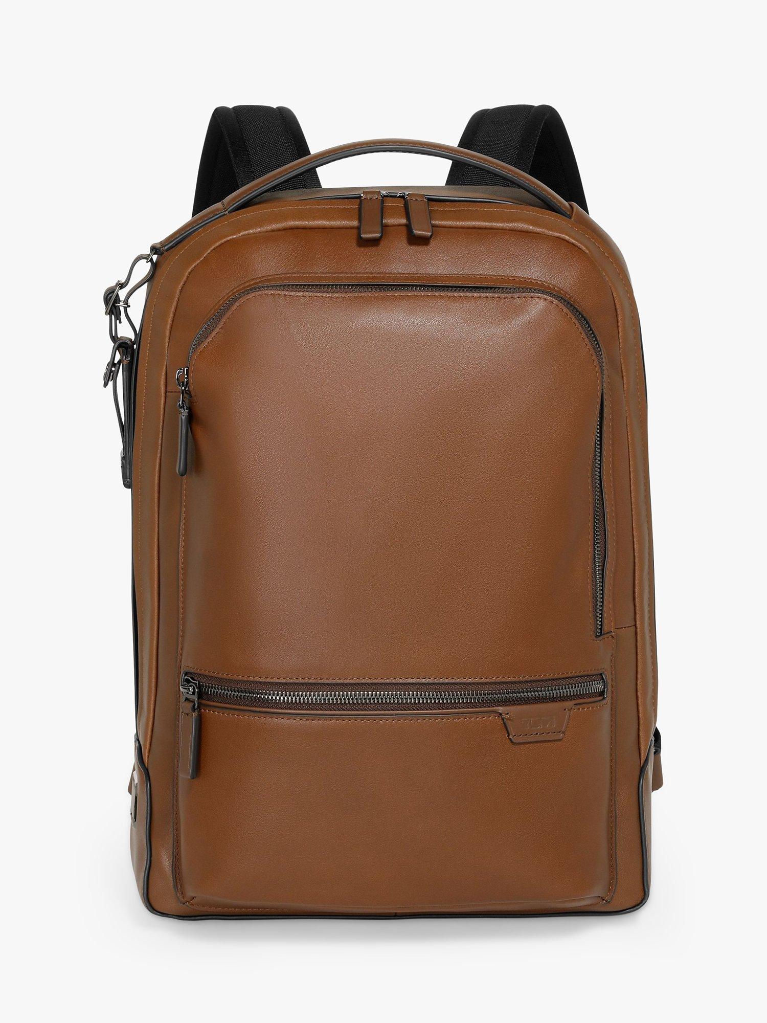 TUMI Bradner Leather Backpack Cognac