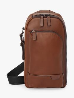 TUMI Gregory Sling Leather Bag, Cognac, Cognac