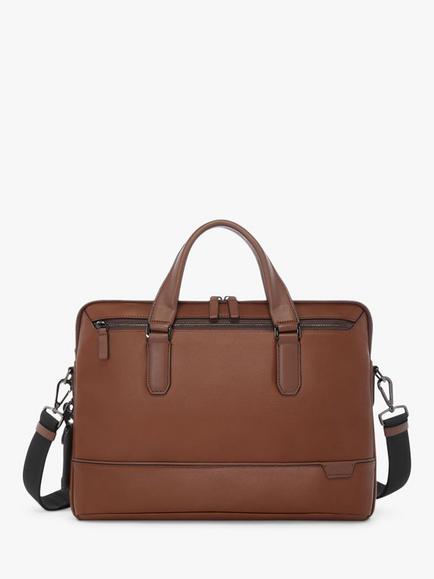 TUMI Sycamore Slim Leather Briefcase, Cognac, Cognac