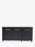 Cozze Outdoor Kitchen Storage Unit with Wheels, 3 Door, Black
