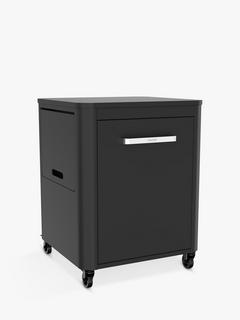 Cozze Outdoor Kitchen Storage Unit with Wheels, 1 Door, Black