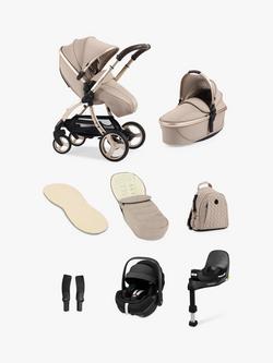 egg 3 Pushchair with Maxi-Cosi Pebble 360 Pro2 Car Seat and Base Luxury Bundle, Feather