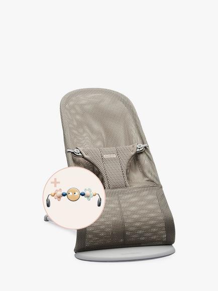 BabyBjörn Bliss Baby Bouncer with Googly Eyes Toy for Bouncer, Pastel, Beige
