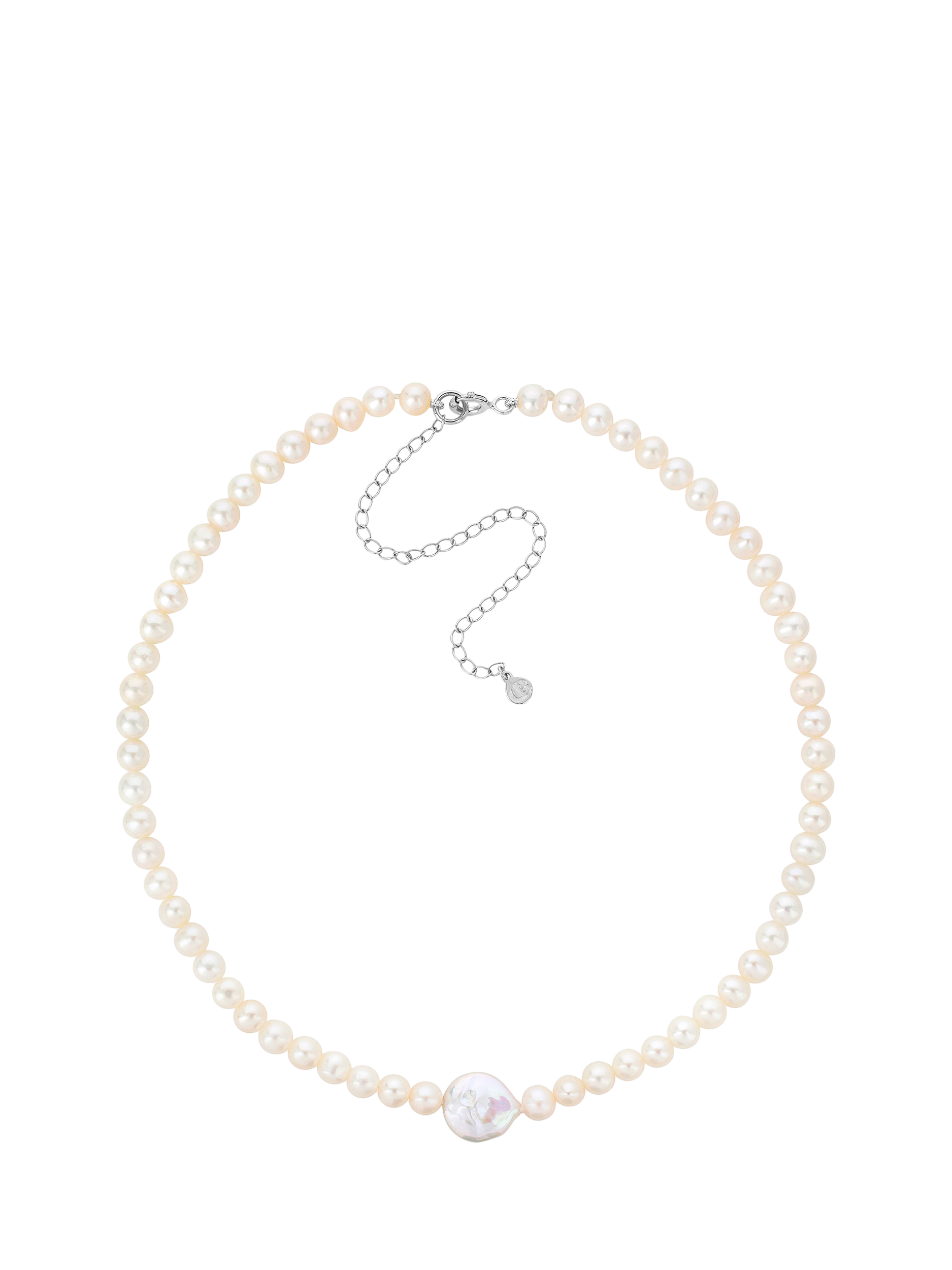 Claudia Bradby Freshwater Pearl Necklace, Silver