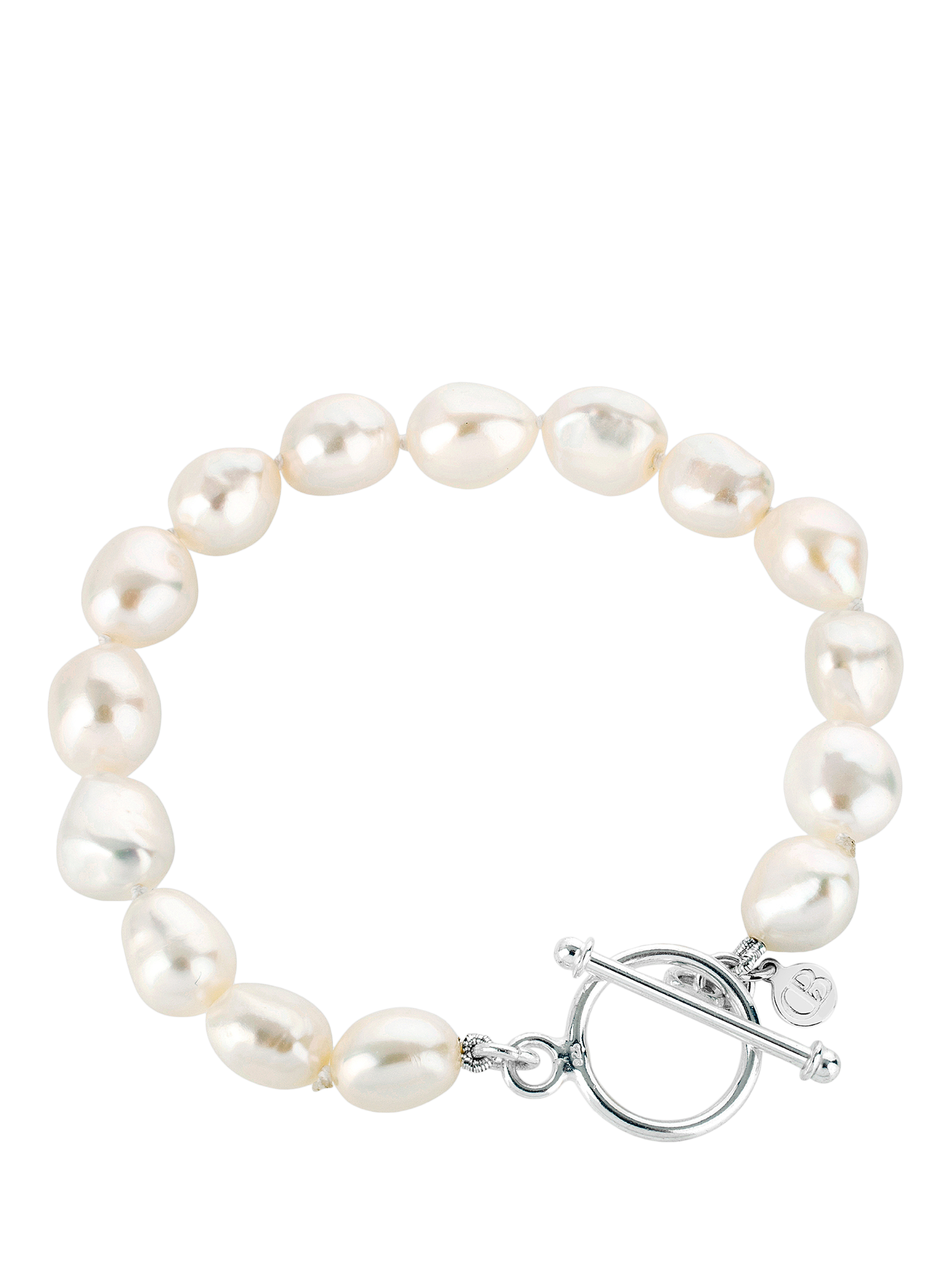 Claudia Bradby Baroque Freshwater Pearl Bracelet, Silver