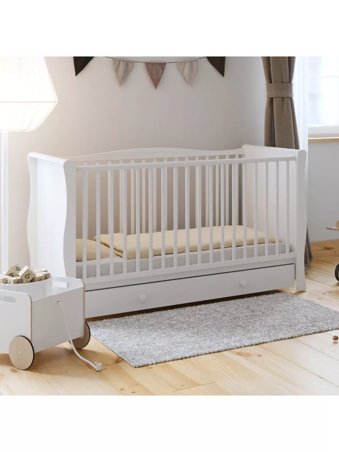 Jonathan sleigh cot bed with mattress best sale