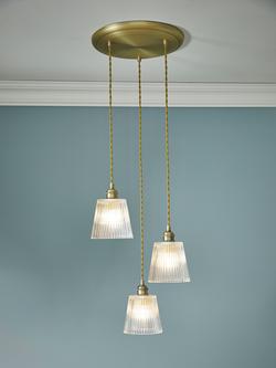 Laura Ashley Callaghan 3 Pendant Cluster Light, Antique Bronze, Antique Brass