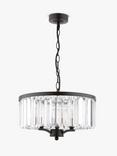 Laura Ashley Elkwood 3 Arm Chandelier Ceiling Light, Soft Black