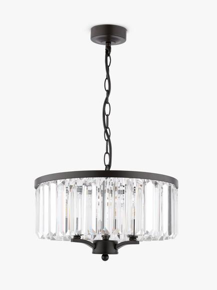 Laura Ashley Elkwood 3 Arm Chandelier Ceiling Light, Soft Black - view 2, Soft Black