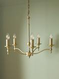 Laura Ashley Ludchurch Chandelier Ceiling Light, 5 Arms, Matt Antique Brass