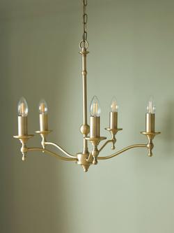 Laura Ashley Ludchurch Chandelier Ceiling Light, 5 Arms, Matt Antique Brass - view 2, Matt Antique Brass