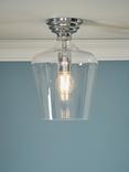 Laura Ashley Ockley Glass Semi Flush Ceiling Light, Polished Chrome