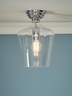 Laura Ashley Ockley Glass Semi Flush Ceiling Light, Polished Chrome, Polished Chrome