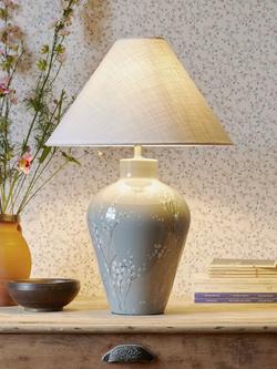 Laura Ashley Pussy Willow Ceramic Table Lamp, Grey, Grey