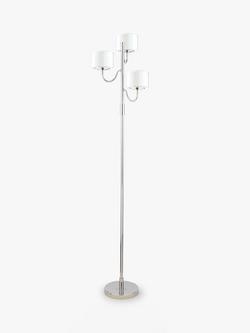 Laura Ashley Southwell Floor Lamp, 3 Arms, Satin Nickel - view 2, Satin Nickel