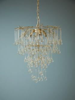 Laura Ashley Willlow Crystal Chandelier Ceiling Pendant Light, Champagne - view 2, Champagne