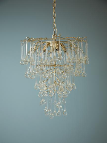 Laura Ashley Willow Crystal Chandelier Ceiling Pendant Light, Champagne - view 2, Champagne