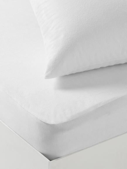 John Lewis Children's Micro-Fresh® Waterproof Terry Towelling Mattress and Pillow Protector Set, Single, White