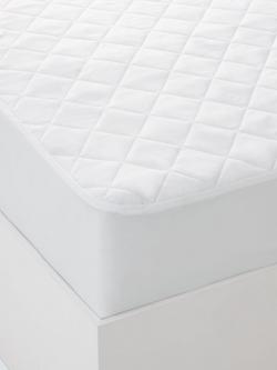 John Lewis Easycare Waterproof Mattress Protector, Single, White