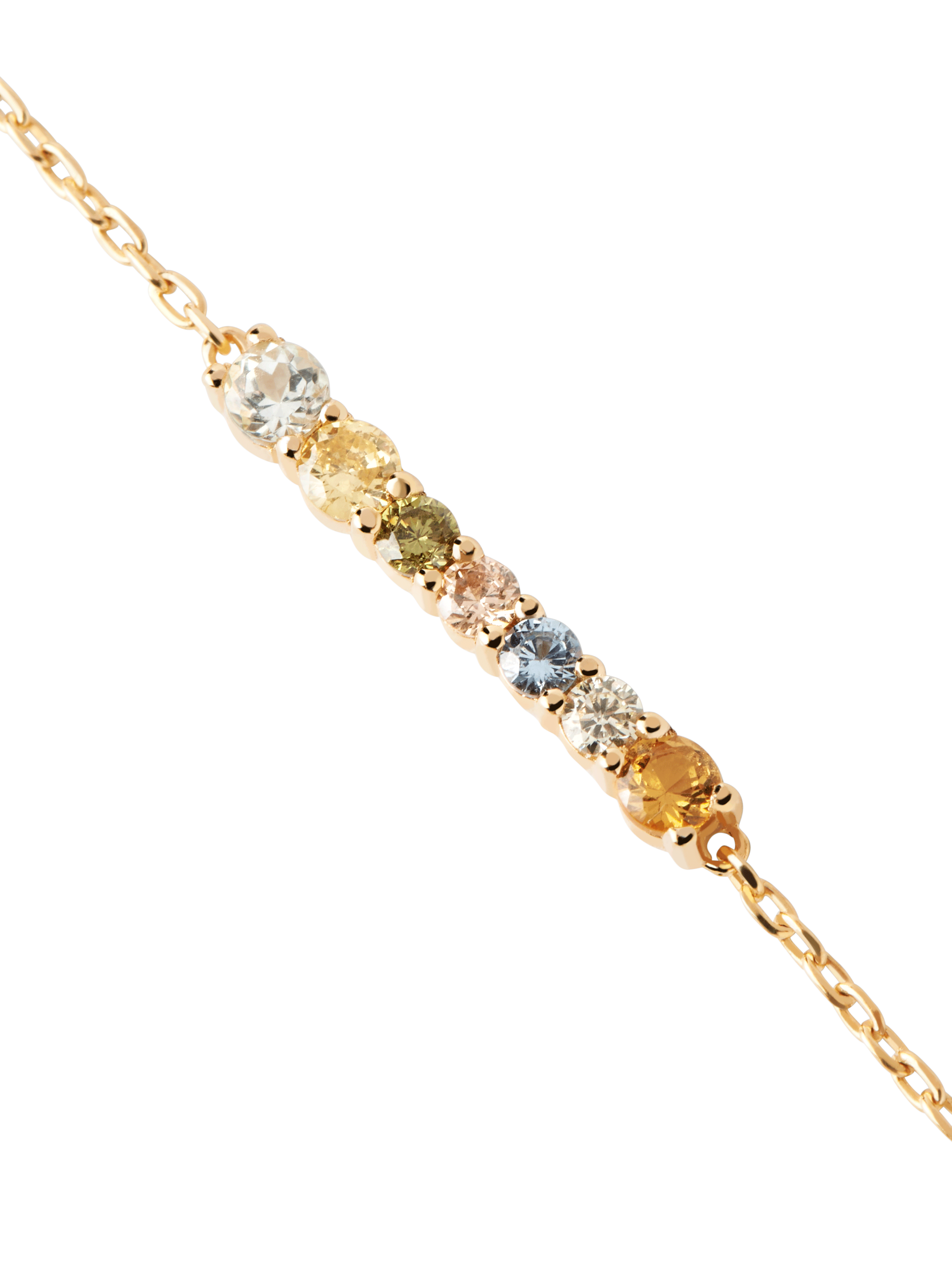 PDPAOLA Rainbow Cubic Zirconia Pendant Necklace, Gold/Multi