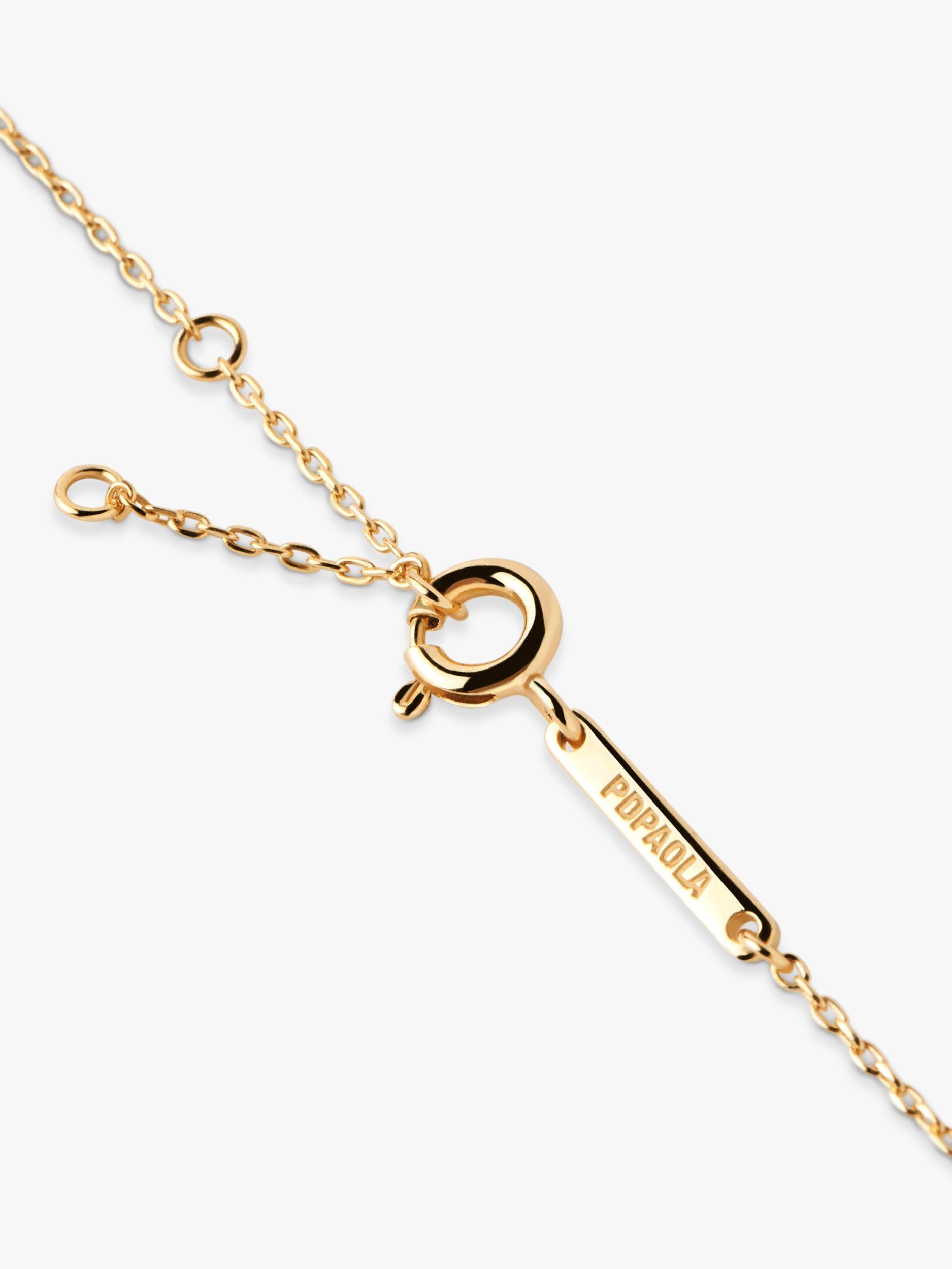 PDPAOLA Rainbow Cubic Zirconia Pendant Necklace, Gold/Multi