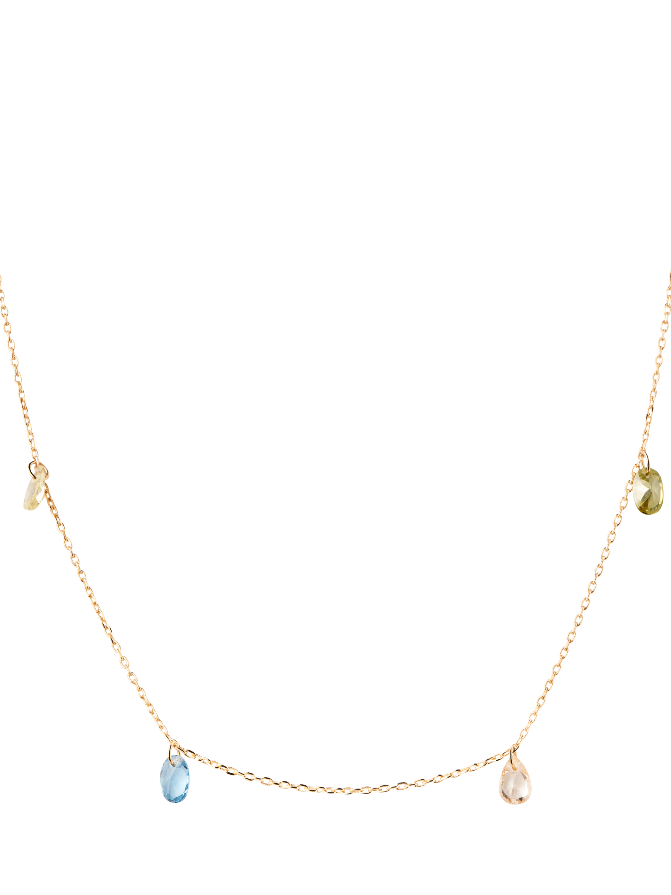 Product image 1 of 7, which shows PDPAOLA Bloom Cubic Zirconia Necklace, Gold/Multi