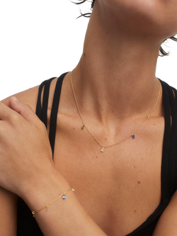 PDPAOLA Bloom Cubic Zirconia Necklace, Gold/Multi - view 2, Gold