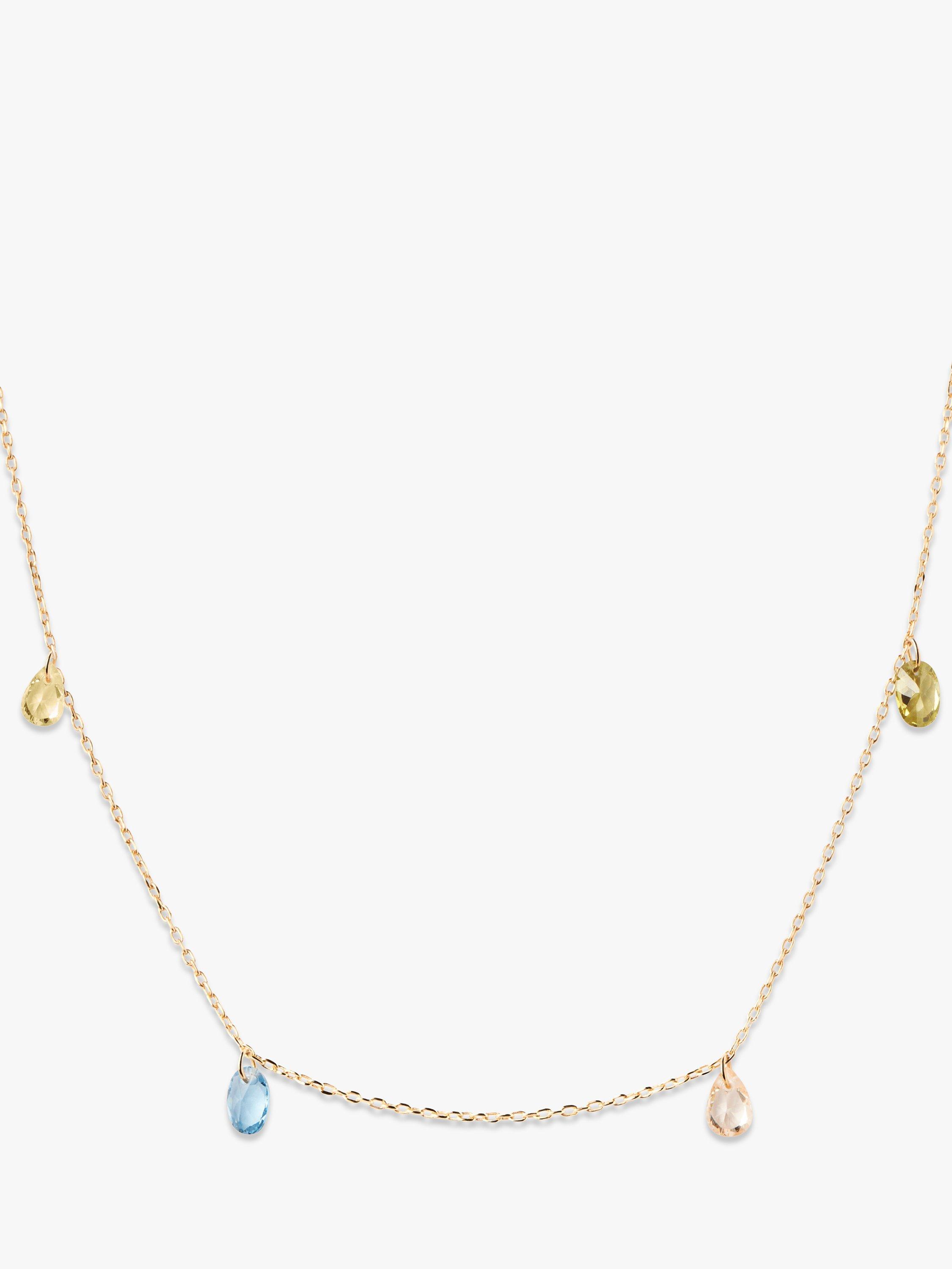 Product image 6 of 7, which shows PDPAOLA Bloom Cubic Zirconia Necklace, Gold/Multi