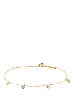 PDPAOLA Rainbow Drop Charm Bracelet, Gold/Multi, Yellow Gold