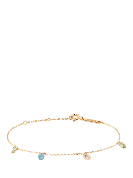PDPAOLA Rainbow Drop Charm Bracelet, Gold/Multi, Yellow Gold