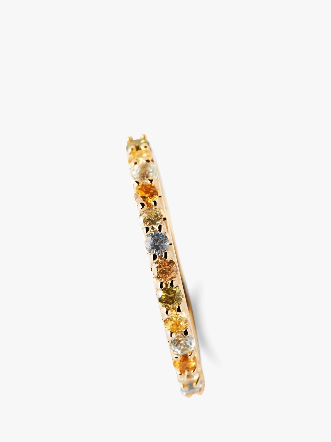 Product image 4 of 8, which shows PDPAOLA Rainbow Cubic Zirconia Half Eternity Ring, Gold/Multi, N