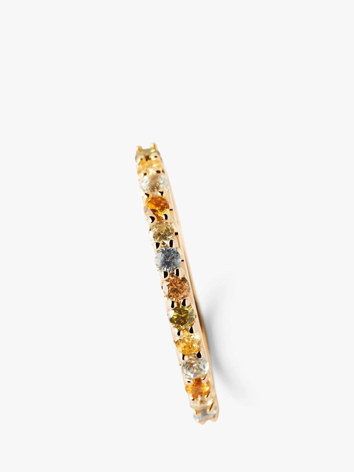 Product image 3 of 8, which shows PDPAOLA Rainbow Cubic Zirconia Half Eternity Ring, Gold/Multi, O