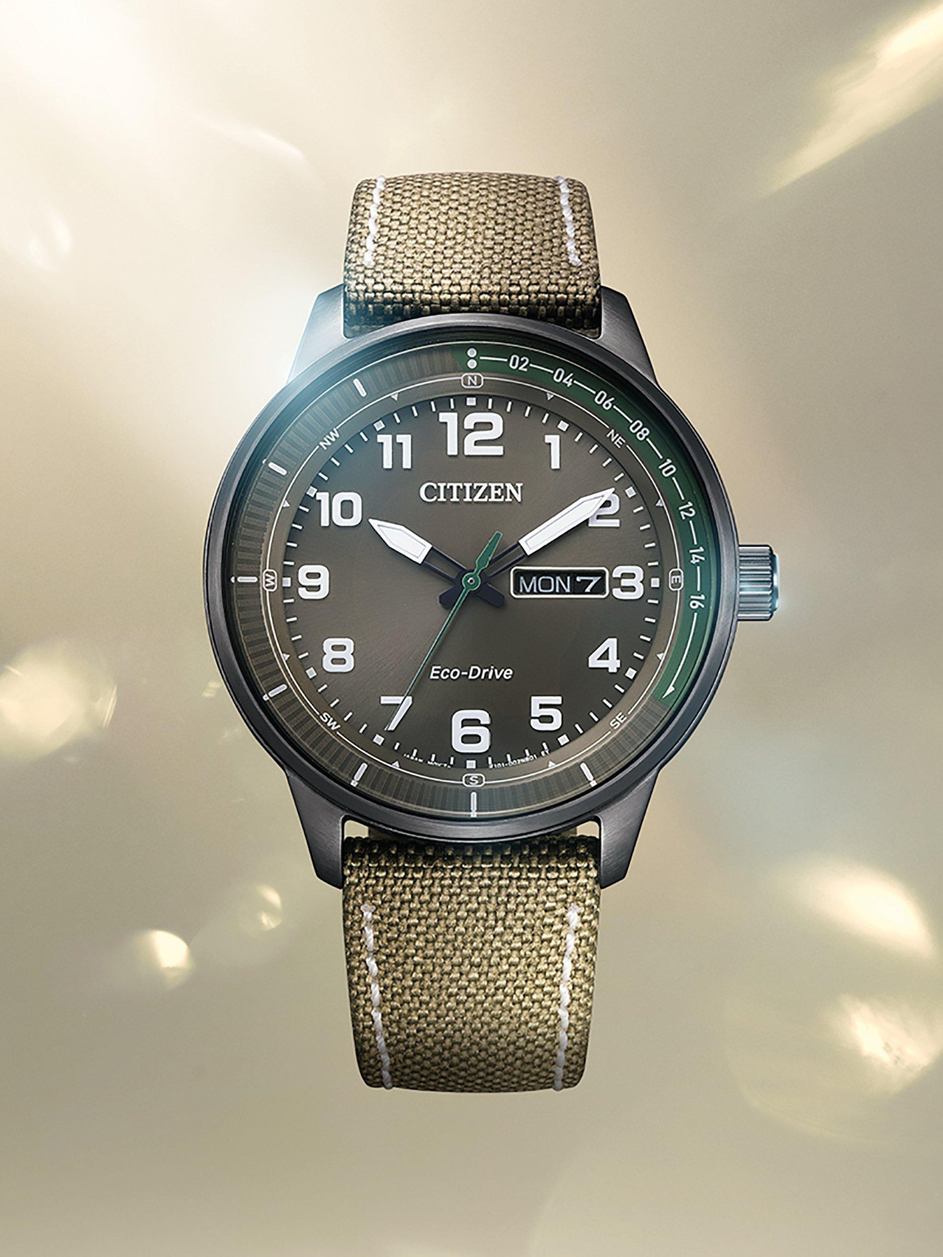 Product image 4 of 4, which shows Citizen Men's Weekender Canvas Strap Watch, Green BM8595-16H