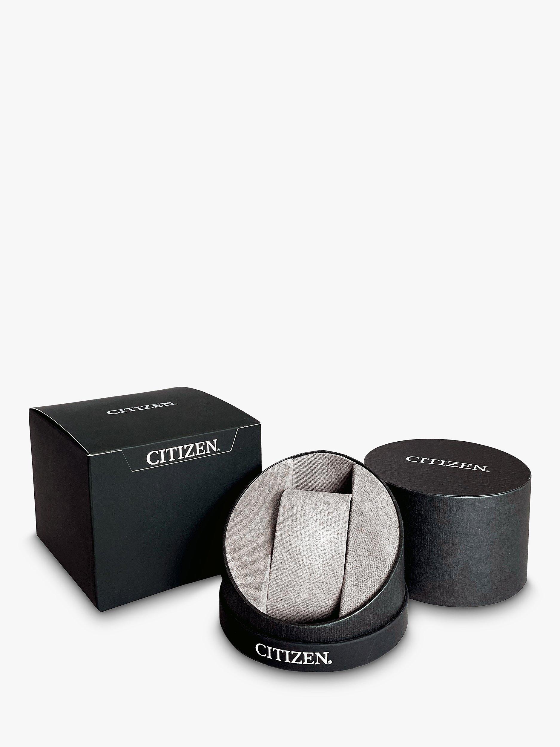 Product image 4 of 6, which shows Citizen TSUYOSA Unisex Automatic Sunray Dial Bracelet Strap Watch, Silver/Orange