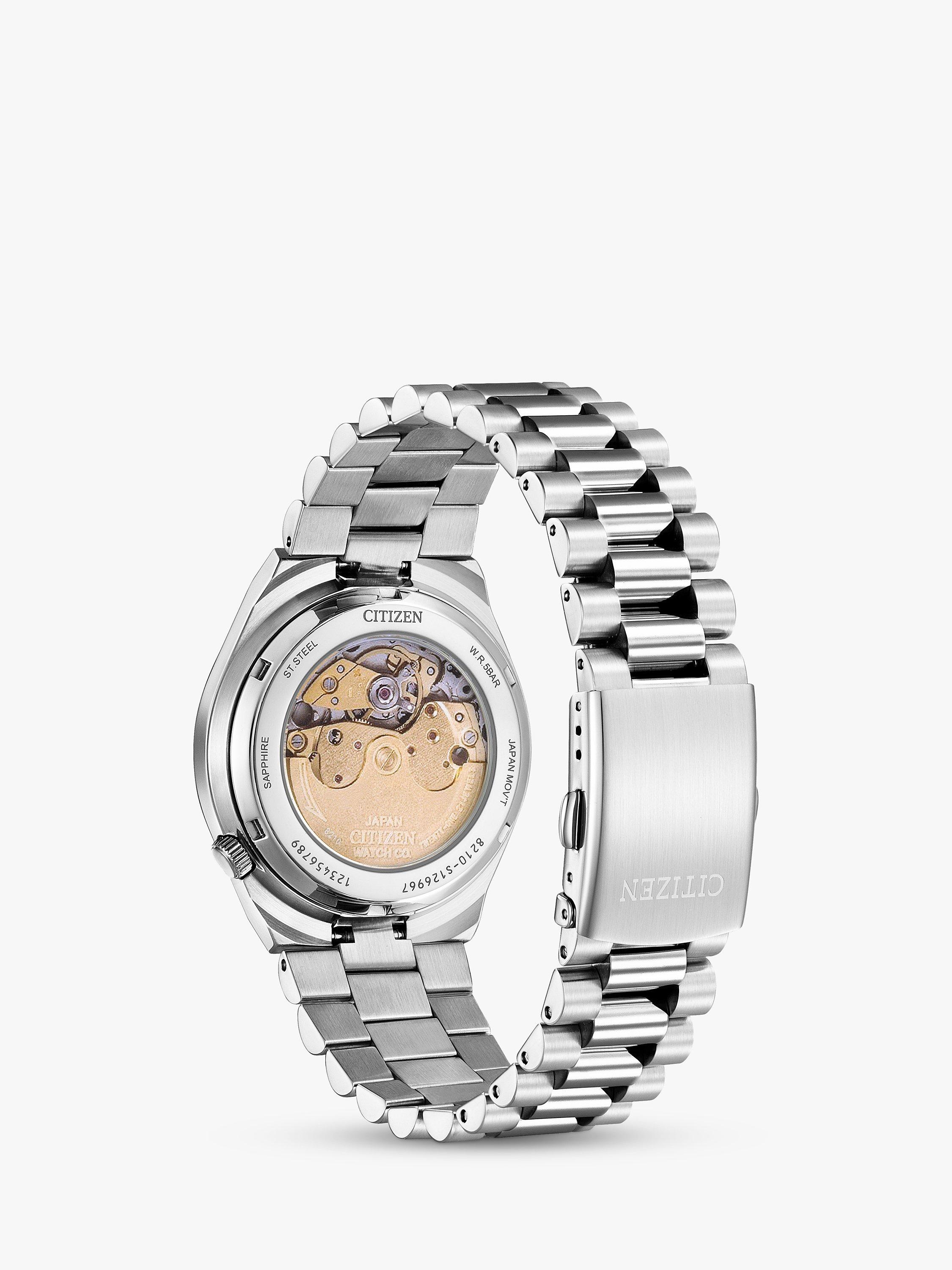 Product image 2 of 7, which shows Citizen TSUYOSA Unisex Automatic Sunray Dial Bracelet Strap Watch, Silver/Red