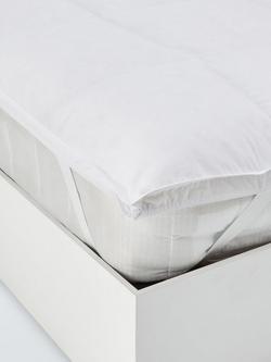 John Lewis Natural Duck Feather and Down Mattress Topper, White
