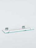 John Lewis Lux Glass Shelf with Rail, Silver