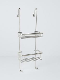 John Lewis Lux Over Door Shower Basket, Silver