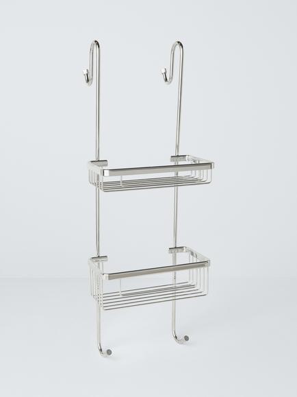 John Lewis Lux Over Door Shower Basket, Silver