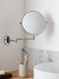 John Lewis Lux Extendable Bathroom Swivel Mirror, Silver