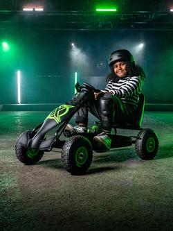 Xootz Kids' Viper Go Kart, Black/Green - view 2, Black/Green