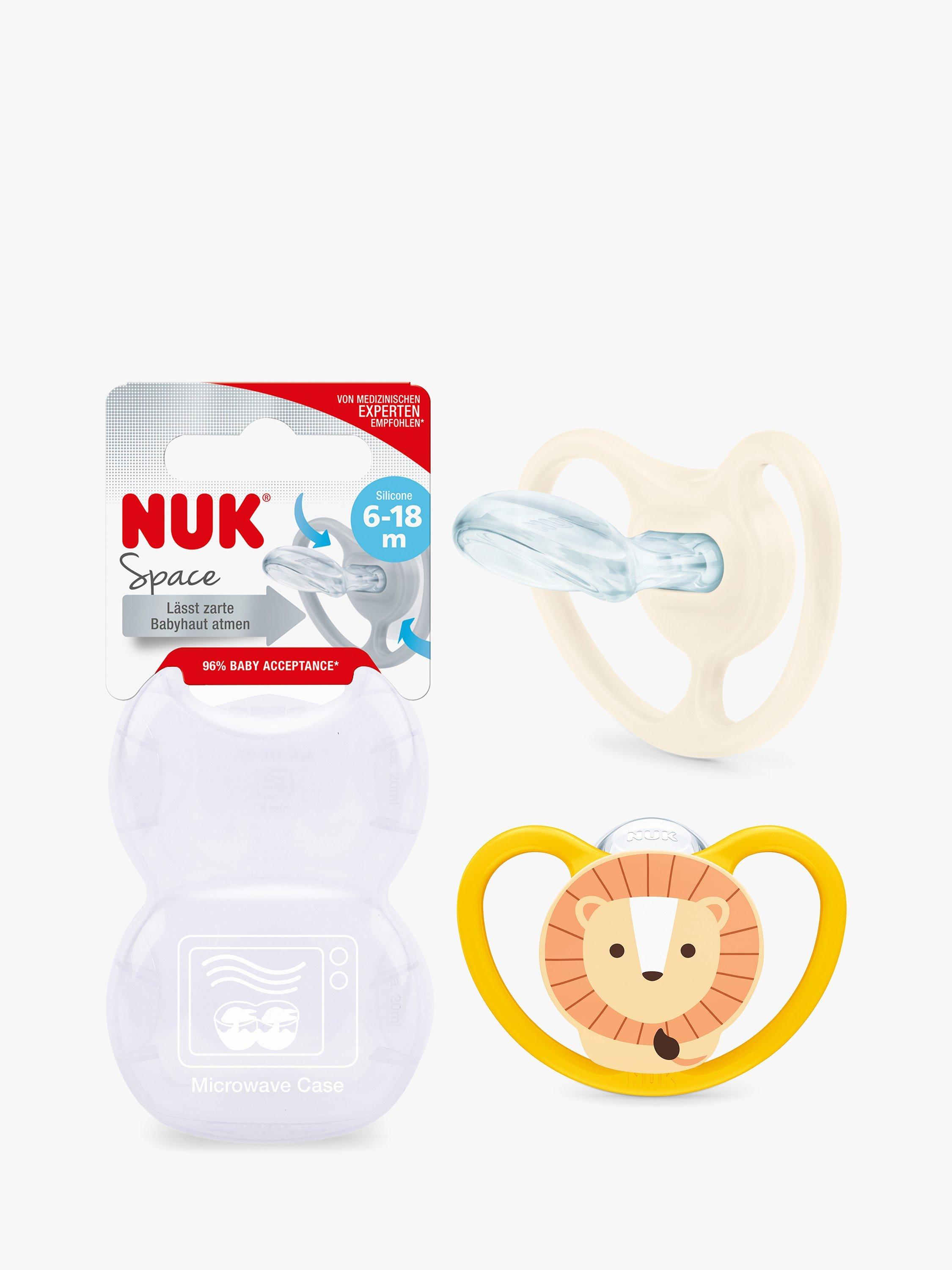 NUK Space Lion Silicone Baby Soothers, Pack of 2, 6-18 months