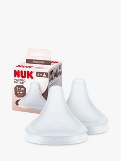 NUK Perfect Match Medium Flow Teat, Pack of 2, Clear